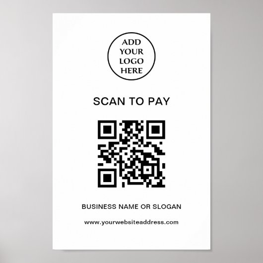 Zakelijk Bedrijfslogo Hier Scannen Om Te Betalen Poster (Voorkant)
