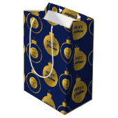 Zakelijk bedrijfslogo Kerstboomornament kaart Medium Cadeauzakje (Achterkant Gekanteld)