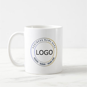 Zakelijk bedrijfslogo, naam en slogan koffiemok