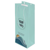 Zakelijk bedrijfslogo op maat papieren wijncadeaut wijn cadeautas (Achterkant Gekanteld)