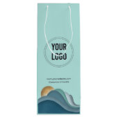 Zakelijk bedrijfslogo op maat papieren wijncadeaut wijn cadeautas (Achterkant)