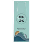 Zakelijk bedrijfslogo op maat papieren wijncadeaut wijn cadeautas (Voorkant)