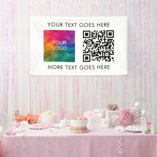 Zakelijk Bedrijfslogo QR Code Modern Eerlijk Best Spandoek (Feest)