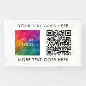 Zakelijk Bedrijfslogo QR Code Modern Eerlijk Best Spandoek (Horizontaal)