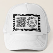 Zakelijk Bedrijfslogo Specials QR Code Aangepast Trucker Pet (Voorkant)