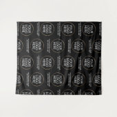 Zakelijk bedrijfslogo & tekst Bedrijf Zwart Wandkleed (Voorkant (horizontaal))