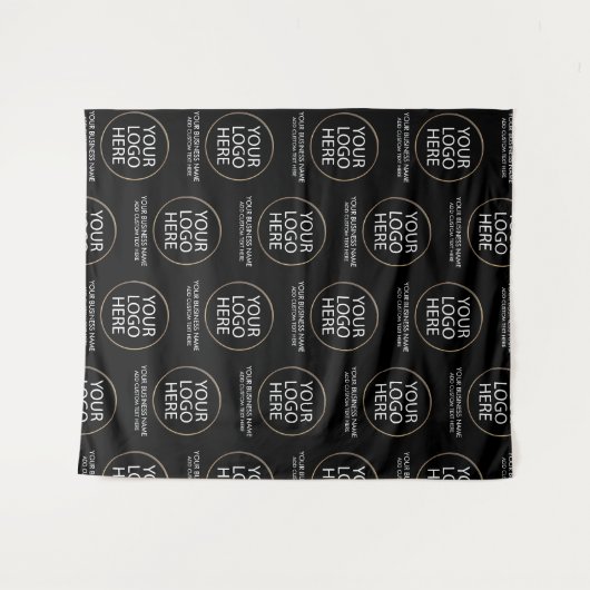 Zakelijk bedrijfslogo & tekst Bedrijf Zwart Wandkleed (Voorkant (horizontaal))