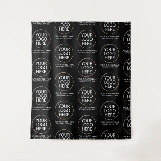 Zakelijk bedrijfslogo & tekst Bedrijf Zwart Wandkleed (Voorkant)