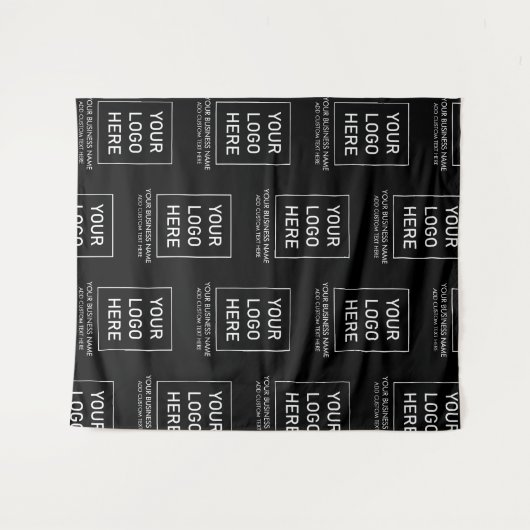 Zakelijk bedrijfslogo & tekst Bedrijf Zwart Wandkleed (Voorkant (horizontaal))