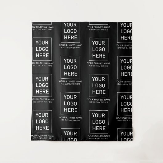 Zakelijk bedrijfslogo & tekst Bedrijf Zwart Wandkleed (Voorkant)