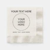 Zakelijk bedrijfslogo tekst Ecru gemunte cocktail Servet (Voorkant)