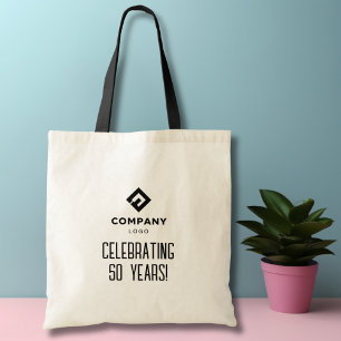 Zakelijk bedrijfslogo viert # jaar aangepast tote bag