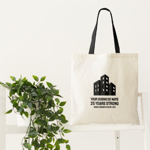 Zakelijk bedrijfslogo viert # jaar aangepast tote bag