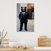 Zakelijk beer met een pak poster (Keuken)