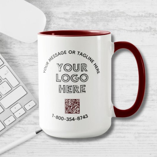 Zakelijk bericht Aangepaste kleur QR-code Logo Mok