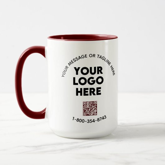 Zakelijk bericht Aangepaste kleur QR-code Logo Mok (Links)