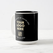 Zakelijk bericht Aangepaste Logo QR-code Tweekleurige Koffiemok (Voorkant links)