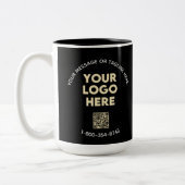 Zakelijk bericht Aangepaste Logo QR-code Tweekleurige Koffiemok (Links)