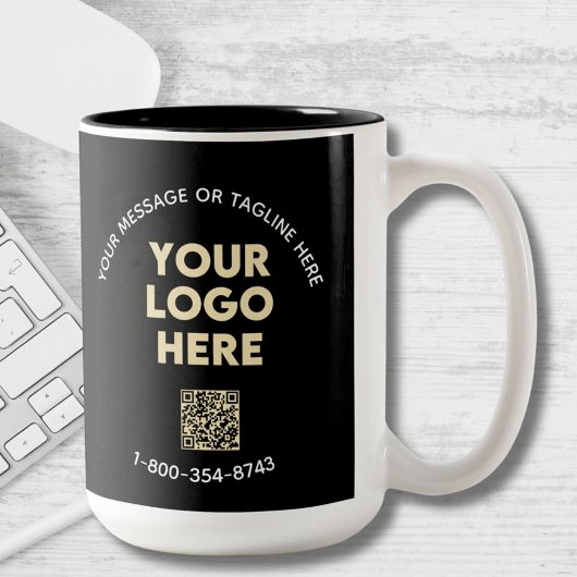 Zakelijk bericht Aangepaste Logo QR-code Tweekleurige Koffiemok