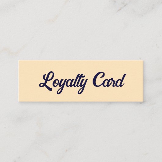 Zakelijk Bisque en Donkerblauw Script Korting Klantenkaartje (Voorkant)