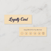 Zakelijk Bisque en Donkerblauw Script Korting Klantenkaartje (Voorkant / Achterkant)