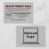 Zakelijk Black Friday Sale op Grijs Korting Kaart (Voorkant / Achterkant)