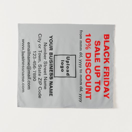 Zakelijk Black Friday Sale op Grijs Tapestry Wandkleed (Voorkant (horizontaal))