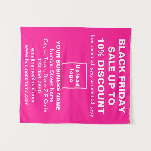 Zakelijk Black Friday Sale op roze tapijt Wandkleed (Voorkant (horizontaal))