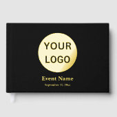 Zakelijk Black Gold Foil Logo Evenementennaam & da Gastenboek (Voorkant)
