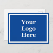 Zakelijk blauw en wit bedrijf Logo Sjabloon Briefkaart (Voorkant / Achterkant)