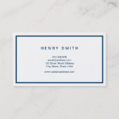 Zakelijk Blauw en Wit Professioneel Modern Visitekaartje (Achterkant)