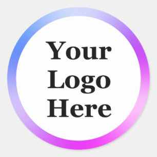 Zakelijk Blauw Paarse Wit Gradient Uw Logo Hier Ronde Sticker