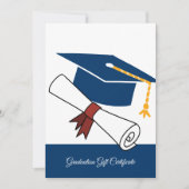 Zakelijk Blauw Wit Afstuderen Cadeaubon (Voorkant)