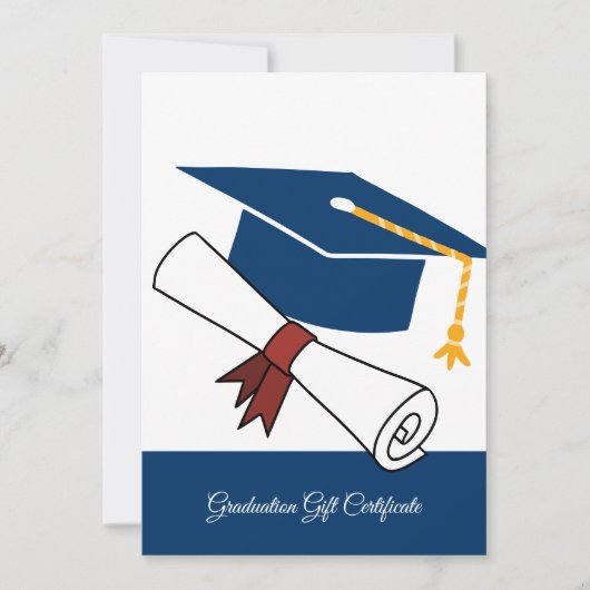 Zakelijk Blauw Wit Afstuderen Cadeaubon (Voorkant)