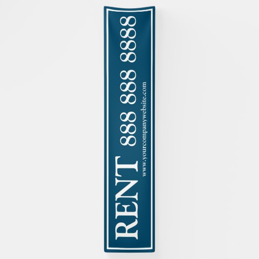 Zakelijk Blauw Wit Huur Groot Telefoonnummer Banne Spandoek (Verticaal)