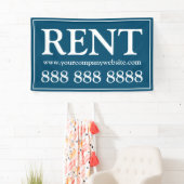Zakelijk Blauw Wit Huur Website Telefoon Banner (Insitu)