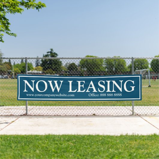 Zakelijk Blauw Wit Nu Leasing Website Telefoon Spandoek (Insitu)
