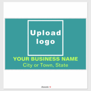 Zakelijk Blauwgroen Groen Groot Rechthoek Vinyl Sticker