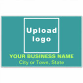 Zakelijk Blauwgroen Groen Groot Rechthoek Vinyl Sticker (Voorkant)