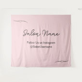 Zakelijk Bleek Roze Zwart Salon Selfie Station Wandkleed (Voorkant (horizontaal))