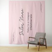 Zakelijk Bleek Roze Zwart Salon Selfie Station Wandkleed (In situ)