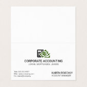 Zakelijk boekhoudpictogram visitekaartje (Buitenkant ongevouwen)