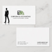 Zakelijk boekhoudpictogram visitekaartje (Voorkant / Achterkant)
