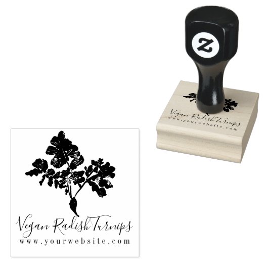 Zakelijk Boerderij Vegan Garden Radish Turnip Rubberstempel (Gestempeld)