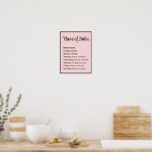 Zakelijk Bord Roze en Zwart Openingstijden Poster (Keuken)