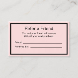 Zakelijk Bord Roze en Zwart Uw Logo Hier Aanbevelingskaartje