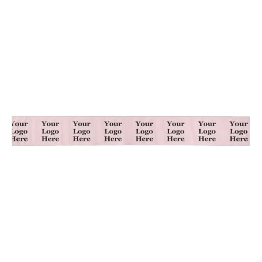 Zakelijk Bord Roze Uw Logo Hier Patroon Sjabloon Grosgrain Lint (Voorkant)
