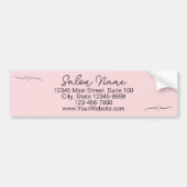 Zakelijk Bord Roze & Zwarte Naam Handgeschreven Sc Bumpersticker (Voorkant)