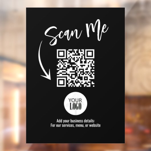 Zakelijk bord Voeg uw logo QR-code toe Raamsticker (Vel 2)