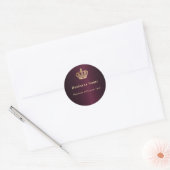 Zakelijk bordeaux goud koninklijke kroon ronde sticker (Envelop)